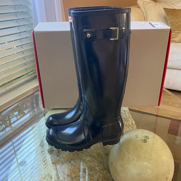 ☔️🆕 CLASSIC HUNTER BOOT GLOSS NAVY BLUE☔️ - Picture 3 of 13